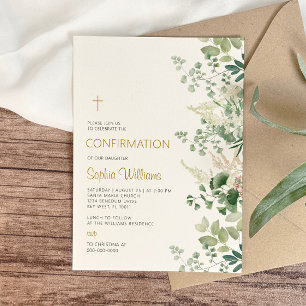 Forest Greenery Confirmation Invitation