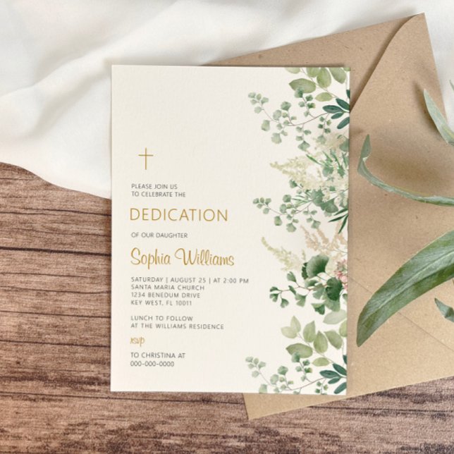 Forest Greenery Dedication Invitation (Creator Uploaded)