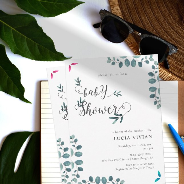 Forest Greenery Eucalyptus Baby Shower Invitation (Creator Uploaded)