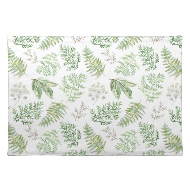 Forest Greenery Pattern Cloth Placemat (Front)