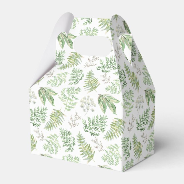 Forest Greenery Pattern Favor Boxes (Front Side)
