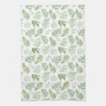 Forest Greenery Pattern Kitchen Towel at Zazzle