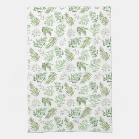 Forest Greenery Pattern Kitchen Towel