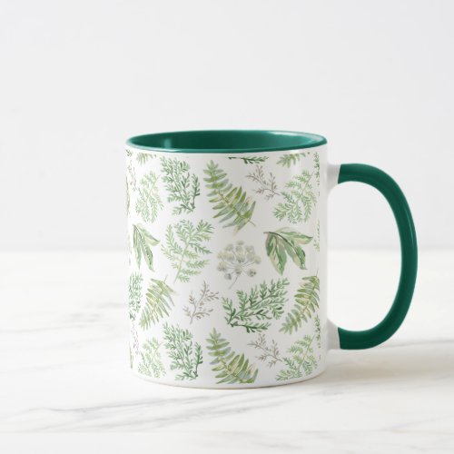 Forest Greenery Pattern Mug