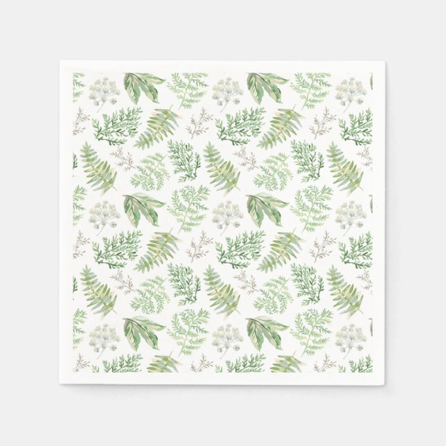 Forest Greenery Pattern Napkins (Front)