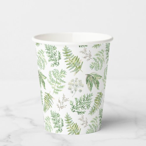 Forest Greenery Pattern Paper Cups