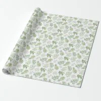 Whimsical Woodland Forest Animals Greenery Pattern Wrapping Paper