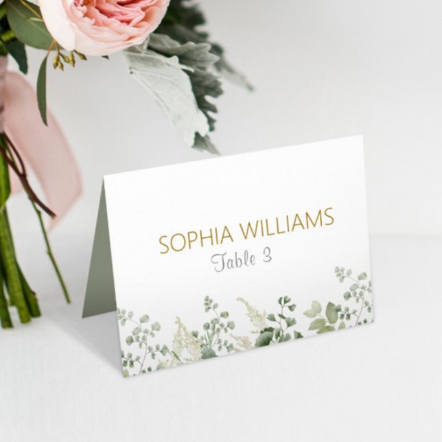 Forest Greenery Rustic Wood Wedding Place Card (Creator Uploaded)
