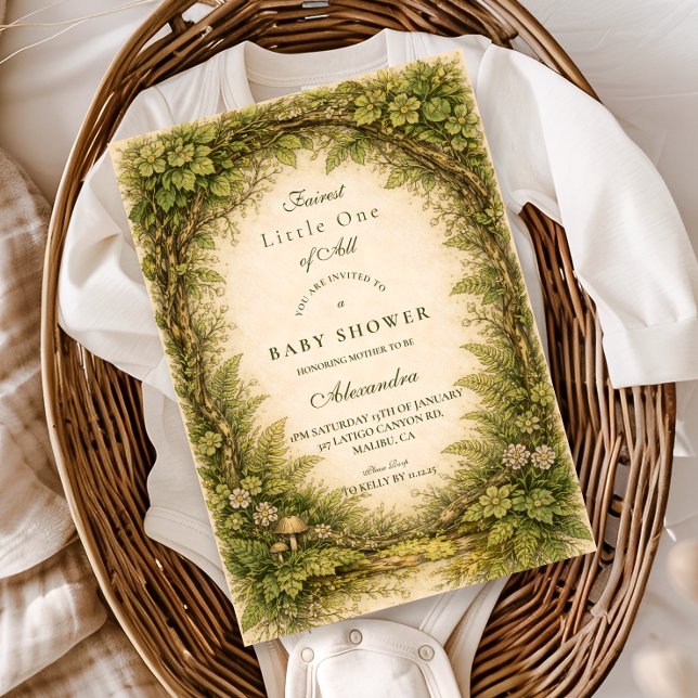 Forest Greenery Storybook Baby Shower Invitation (Creator Uploaded)