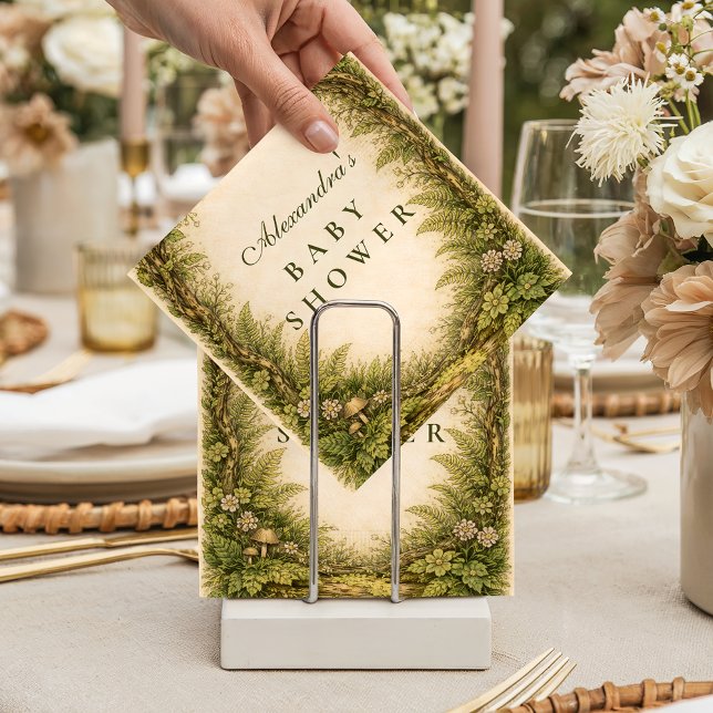 Forest Greenery Storybook Baby Shower Napkins (Creator Uploaded)