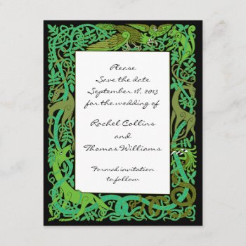 Forest Greens Celtic Save The Date Announcement by CelticDreams at Zazzle