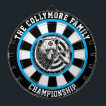 Forest Grizzly in Crosshairs Art Dart Board<br><div class="desc">A detailed black-and-white circular design of a grizzly bear in a forest,  with a target.</div>