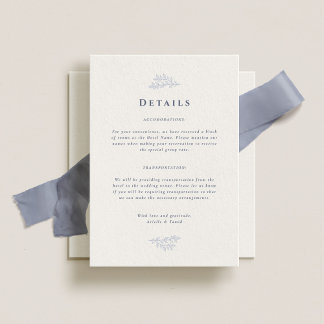 Forest Grove Dusty Blue Wedding Details Enclosure Card