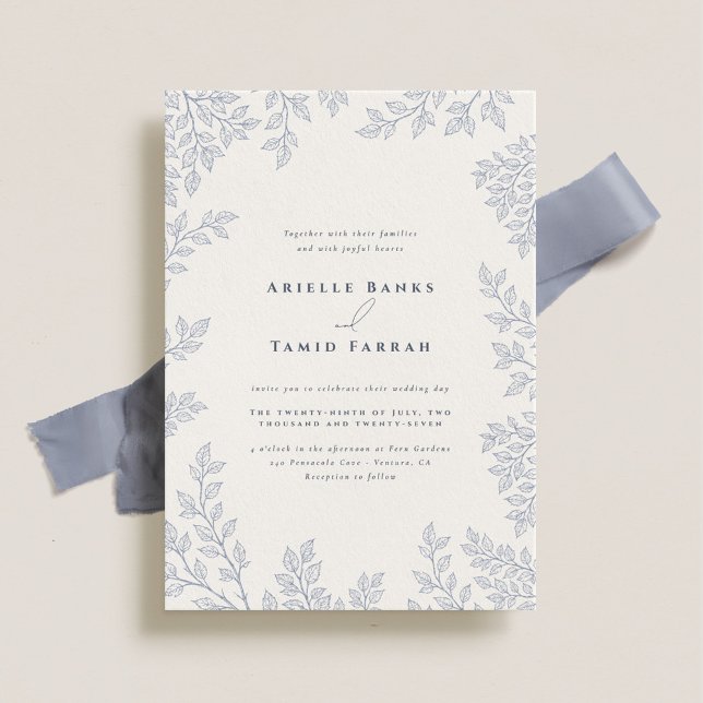 Forest Grove Dusty Blue Wedding Invitation (Creator Uploaded)