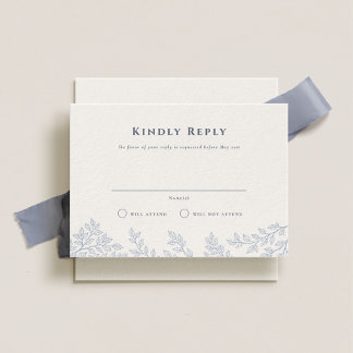 Forest Grove Dusty Blue Wedding RSVP Invitation