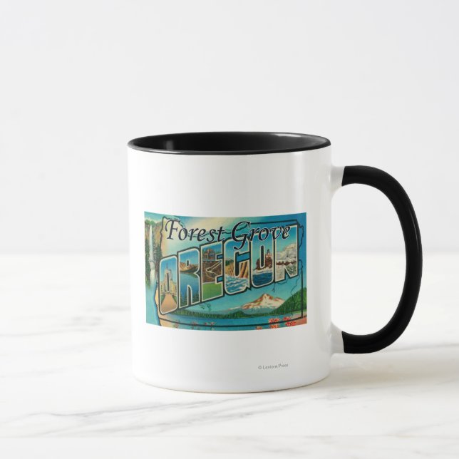 Forest Grove, Oregon - Large Letter Scenes Mug (Right)