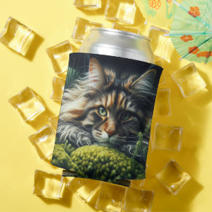 Forest Guardian Feline Can Cooler