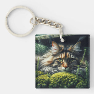 Forest Guardian Feline Keychain