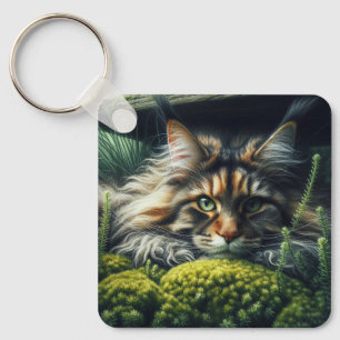 Forest Guardian Feline Keychain