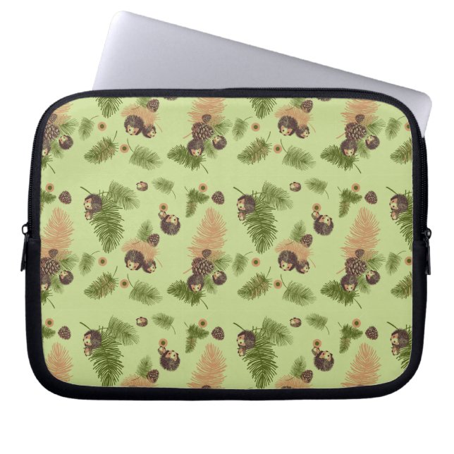 Forest Hedgehogs Laptop Sleeve (Front)