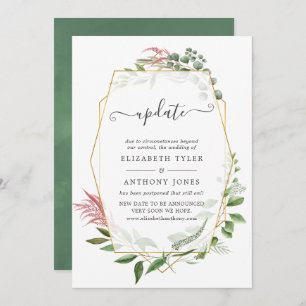 Forest Herbarium Geometric Wedding Update Invitation