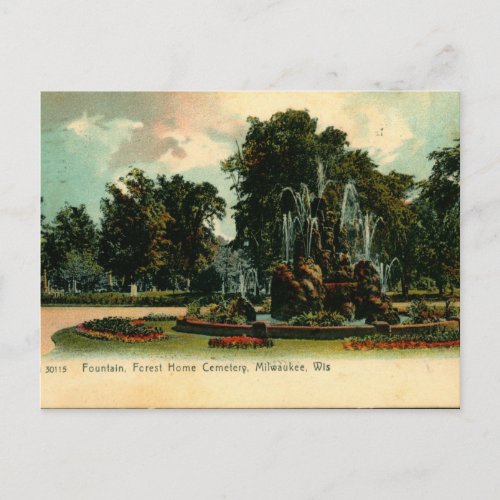 Forest Home Cemtery Milwaukee Wisconsin Vintage Postcard