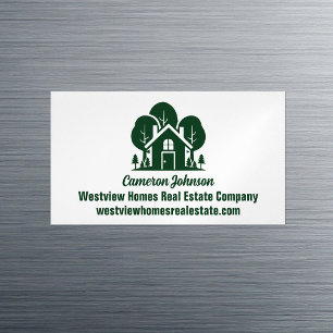 Forest Home Real Estate Company Custom Realtor Business Card Magnet