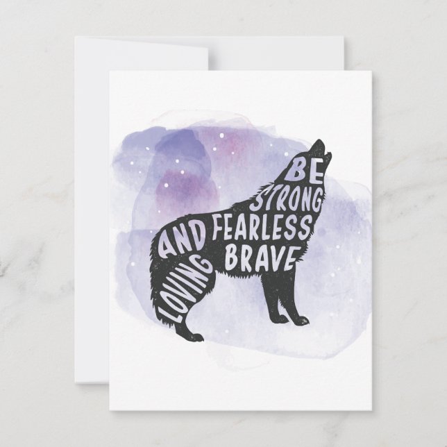 Forest Howling Wolf Art Lover Invitation (Front)