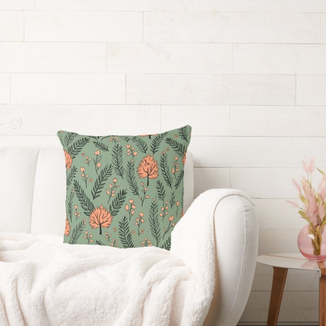 "Forest image pattern design pillow" Throw Pillow (Couch)