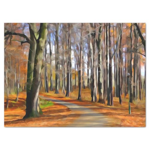 Forest in Autumn Decoupage Wall Art Tissue Paper
