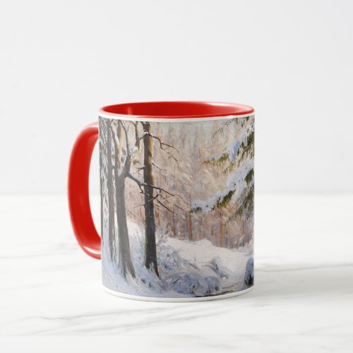 Forest in Winter fine art painting Mug