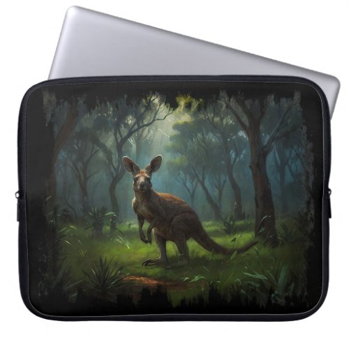 Forest Kangaroo  Leafy Woods Laptop Sleeve