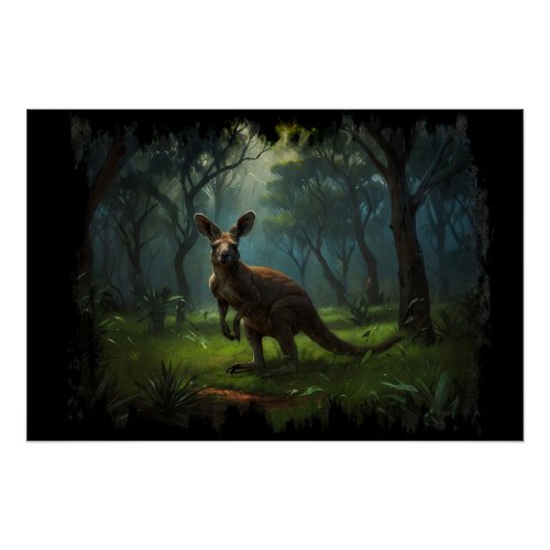 Forest Kangaroo  Leafy Woods Poster
