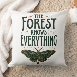 Forest Knows Everything Witchy Home Decor Throw Pillow