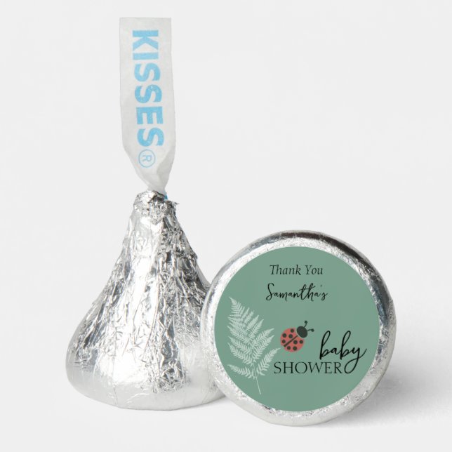 Forest Ladybugs Green Baby Shower Hershey®'s Kisses® (Front)