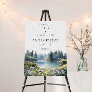 Forest Lake Floral Engagement Party Welcome Sign