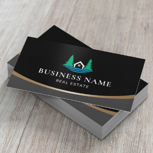 Forest Lake House Logo Real Estate Agent Realtor Business Card