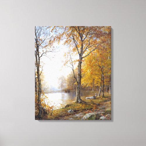 Forest Lake in Automn Canvas Print