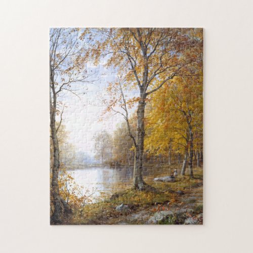 Forest Lake in Automn Jigsaw Puzzle
