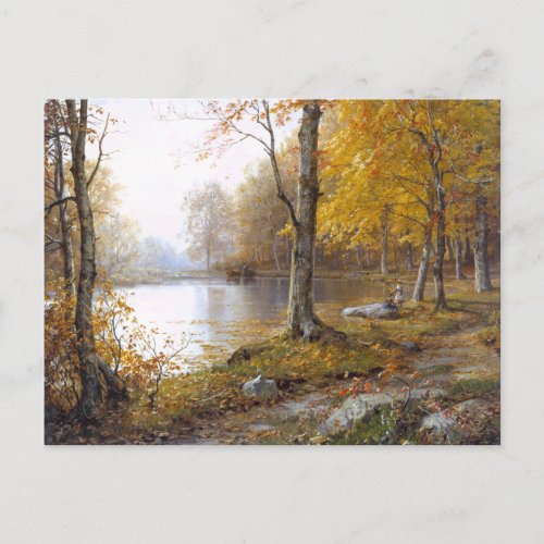 Forest Lake in Automn Postcard