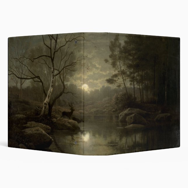 Forest Landscape by Moonlight 3 Ring Binder (Background)