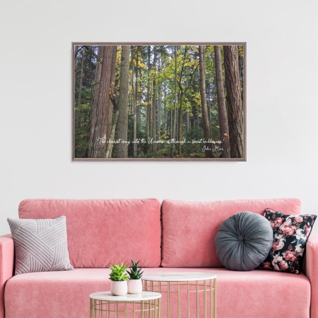 Forest Landscape Photo w/John Muir Quote Canvas Print (Insitu(LivingRoom))
