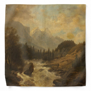 Forest Landscape Scene (by Josef Kriehuber) Bandana