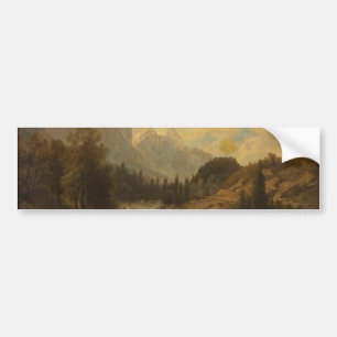 Forest Landscape Scene (by Josef Kriehuber) Bumper Sticker