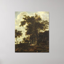 Forest landscape with a woodsman's shed,