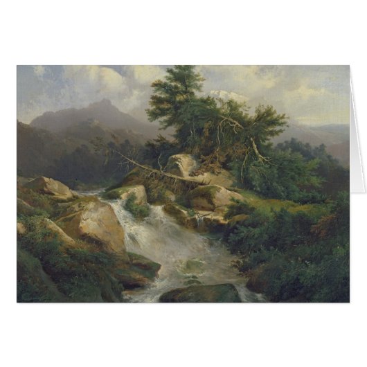 Forest Landscape with Waterfall Cards (Front Horizontal)