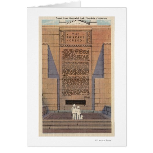 Forest Lawn Memorial Park, Builder's Creed Cards (Front)