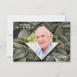 Forest Leaves Frame Sympathy Photo Thank You Card