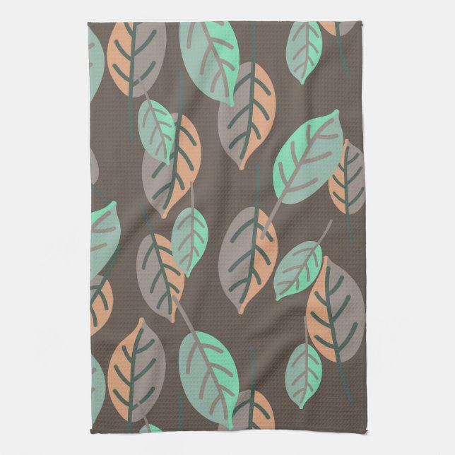 forest leaves kitchen towel (Vertical)