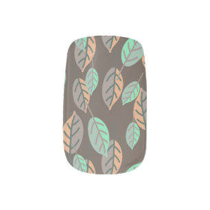 forest leaves minx nail art
